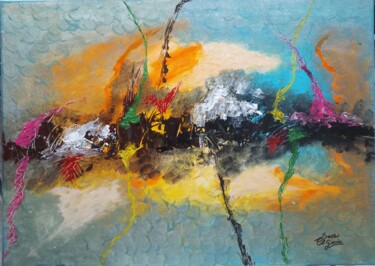 Peinture intitulée "L'éveil des scilenc…" par Sara El Guessabi, Œuvre d'art originale, Acrylique Monté sur Châssis en bois