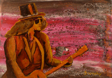 Schilderij getiteld "Slash" door Anthony Dunphy, Origineel Kunstwerk, Acryl Gemonteerd op Frame voor houten brancard