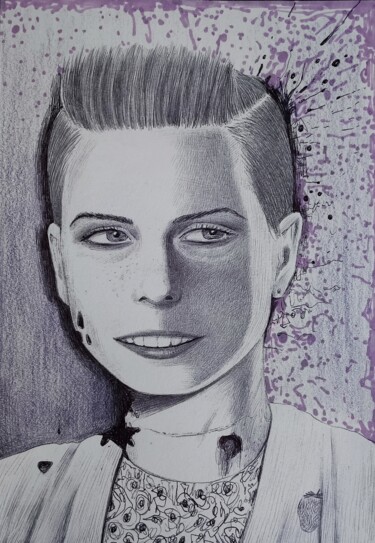 Desenho intitulada "Jagoda" por Milto Sideris, Obras de arte originais, Canetac de aerossol