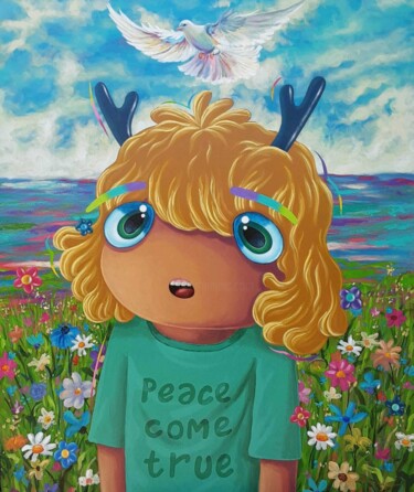 Картина под названием "Peace" - Hasana I, Подлинное произведение искусства, Акрил