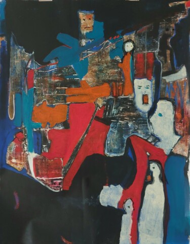 La paranoïa et la perversion cupide tuent Schilderij getiteld "La paranoïa et la p…" door Monique Morellec, Origineel Kunstwerk, Acryl