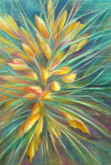 Tekening getiteld "Inner Radiance" door Anna Efremova (Perekrestova), Origineel Kunstwerk, Pastel Gemonteerd op Andere stijv…