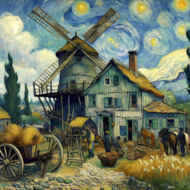 Digital Arts titled "Мельница 1" by Makamak (Maxut), Original Artwork, AI generated image