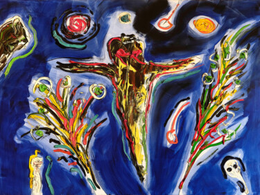 Peinture intitulée "L’acrobate" par Thierry Berlier, Œuvre d'art originale, Huile Monté sur Châssis en bois