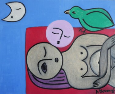 Peinture intitulée "WINTER HIBERNATION" par Adele Mosonyi, Œuvre d'art originale, Huile Monté sur Châssis en bois