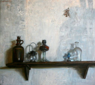 Schilderij getiteld "From past" door Leonid Pavlenko, Origineel Kunstwerk, Olie Gemonteerd op Frame voor houten brancard