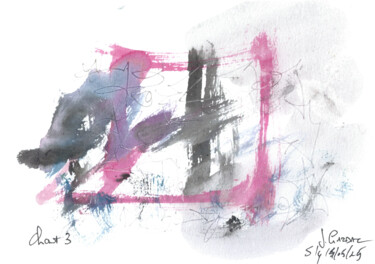 图画 标题为“Chant 3” 由Jean Gazdac, 原创艺术品, 水彩