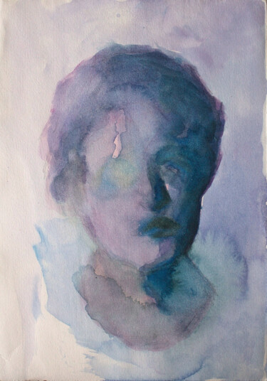 Рисунок под названием "Portrait 40" - Natalia Erkovich, Подлинное произведение искусства, Акварель