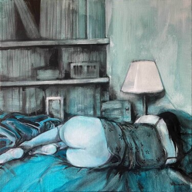 MATIN BLEU Peinture intitulée "MATIN BLEU" par Alain Rouschmeyer, Œuvre d'art originale, Huile Monté sur Châssis en bois