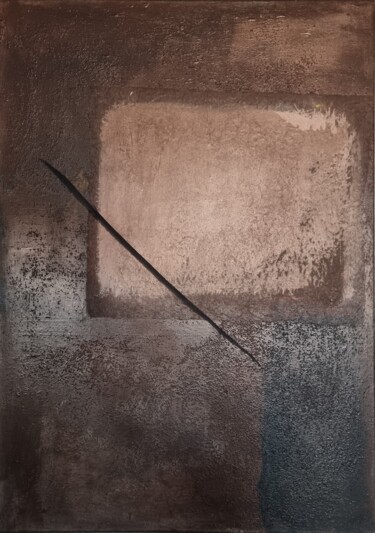 Attraversamento – Pittura astratta materica minimalista Painting titled "Attraversamento – P…" by Massimo Zanotti, Original Artwork, Acrylic Mounted on Wood Stretcher frame