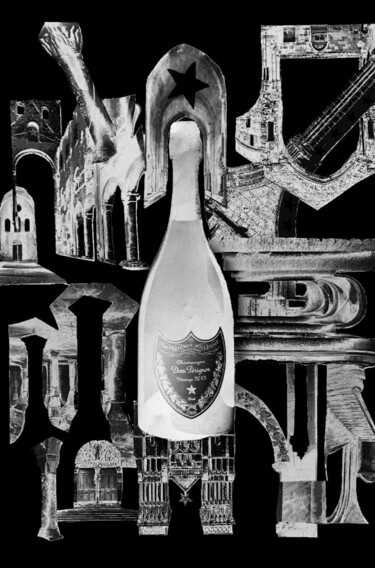 Collages intitulée "Just like Dom Perig…" par Juliet Bowi, Œuvre d'art originale, Collages Monté sur Carton