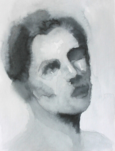 Drawing titled "Portrait 42" by Natalia Erkovich, Original Artwork, Ink