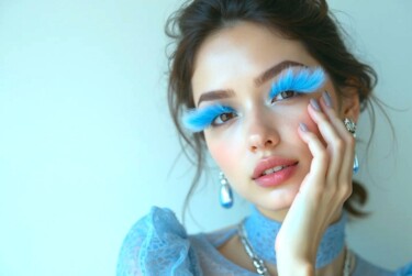 数字艺术 标题为“Light Blue” 由Vanda Lehel (V A N D E E), 原创艺术品, AI生成的图像