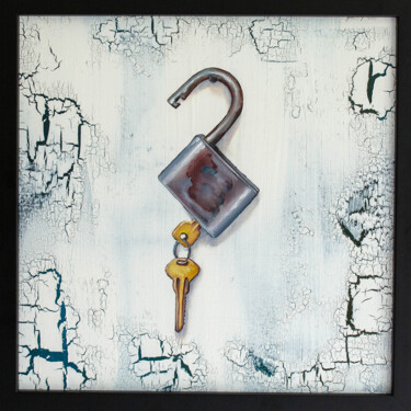 Unlocked Memory Ζωγραφική με τίτλο "Unlocked Memory" από Svitlana Kalinina, Αυθεντικά έργα τέχνης, Λάδι Τοποθετήθηκε στο Ξύλινο φορείο σκελε…