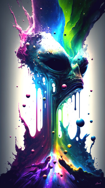 Digitale Kunst getiteld "Toxic Drip" door Aurélia Turgis, Origineel Kunstwerk, AI gegenereerde afbeelding