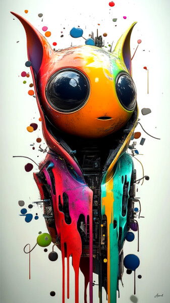 Arte digitale intitolato "Byte-Bunny" da Aurélia Turgis, Opera d'arte originale, Immagine generata dall'IA