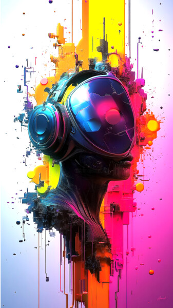数字艺术 标题为“Chrome Oracle” 由Aurélia Turgis, 原创艺术品, AI生成的图像
