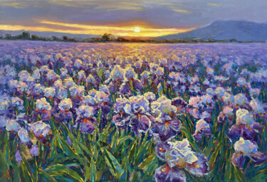 "Field of Flowers" Painting titled ""Field of Flowers"" by Evgeny Chernyakovsky, Original Artwork, Oil Mounted on Wood Stretcher frame