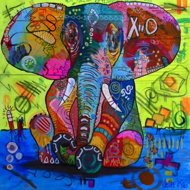 Peinture intitulée "DOYOULOVEME II" par Detlev Eilhardt, Œuvre d'art originale, Acrylique