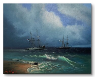 “Guardians of the Silent Coast” – Oil on Canvas 绘画 标题为““Guardians of the S…” 由Lara Wasiljewa, 原创艺术品, 油