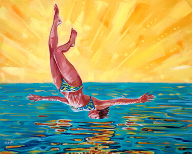 Sea, Talk to Me... Pintura titulada "Sea, Talk to Me..." por Trayko Popov, Obra de arte original, Acrílico Montado en Bastidor de camilla de ma…