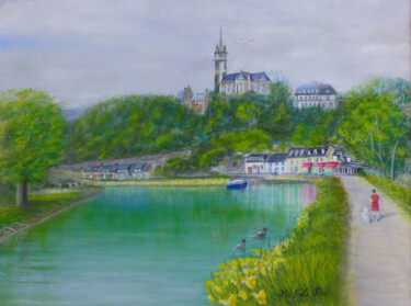 Châteauneuf-du-Faou Disegno intitolato "Châteauneuf-du-Faou" da Marie-Françoise Le Néen, Opera d'arte originale, Pastello