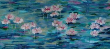 Lilies on the Pond - 28 Peinture intitulée "Lilies on the Pond…" par Marina Krylova, Œuvre d'art originale, Acrylique
