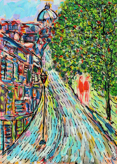 Peinture intitulée "L'école de Prévert" par Jean Mirre, Œuvre d'art originale, Huile