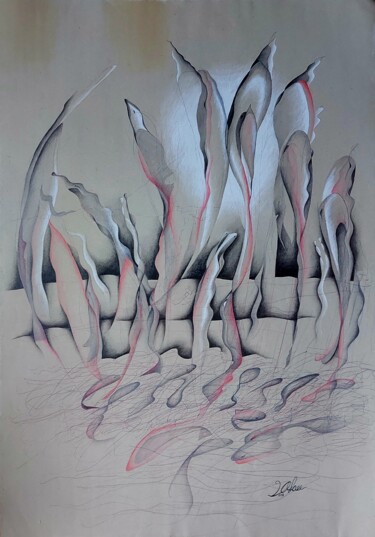 Pintura intitulada "M141" por Hajar Vafaee, Obras de arte originais, Lápis