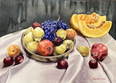 Cornucopia, watercolor painting