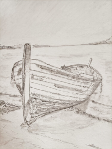 Dibujo titulada "Barca" por Alberto Luppi Musso, Obra de arte original, Lápiz