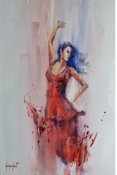 Painting titled "ballet dancer 7" by Giorgio Gosti, Original Artwork, Watercolor