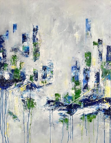 Echoes of the city Ζωγραφική με τίτλο "Echoes of the city" από Sabine Kay, Αυθεντικά έργα τέχνης, Λάδι Τοποθετήθηκε στο Ξύλινο φορείο σκελετό