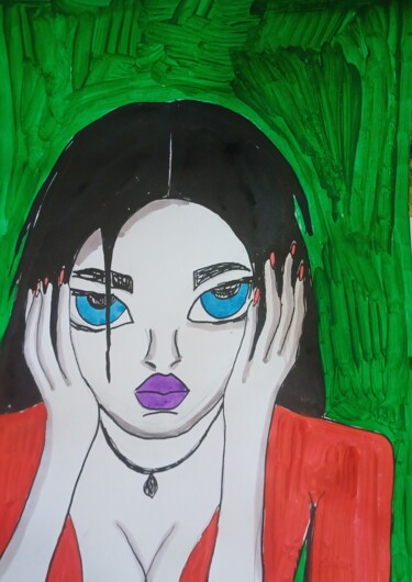 "My face failed" başlıklı Resim Ashton Knighting tarafından, Orijinal sanat, Mürekkep