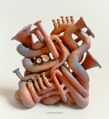 Escultura intitulada "Глинофония" por Denis Dudnev, Obras de arte originais, Cerâmica