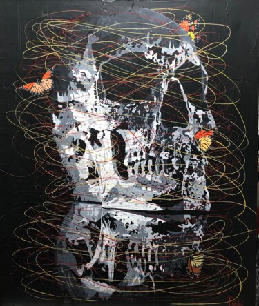 「LE TOURBILLON DE LA…」というタイトルの絵画 François Poulatによって, オリジナルのアートワーク, アクリル ウッドストレッチャーフレームにマウント