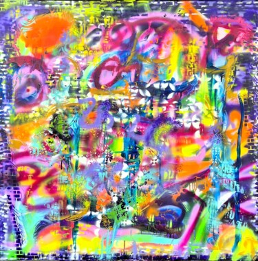 Schilderij getiteld "Street art" door Dandeeart , Origineel Kunstwerk, Graffiti Gemonteerd op Frame voor houten brancard