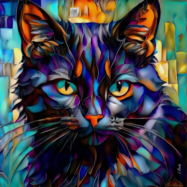 Pintura titulada "Kerry cat" por L.Roche, Obra de arte original, Acrílico Montado en Otro panel rígido