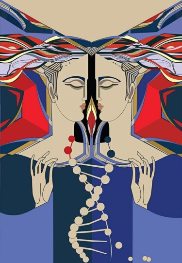Double X Arte digitale intitolato "Double X" da Anna Efremova (Perekrestova), Opera d'arte originale, Lavoro digitale 2D Montato su A…