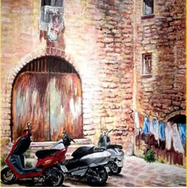绘画 标题为“Moto in pausa (The…” 由Francis Allenby, 原创艺术品, 丙烯 安装在木板上