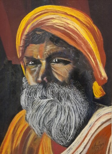 "Jaî" başlıklı Resim Chantal Reveau (Alys) tarafından, Orijinal sanat, Pastel Diğer sert panel üzerine monte edilmiş