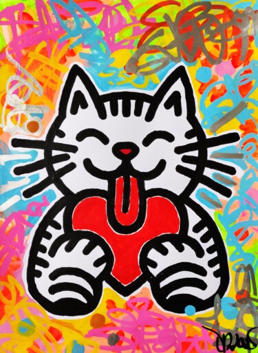 绘画 标题为“Mr. Cat” 由Dr. Love, 原创艺术品, 丙烯