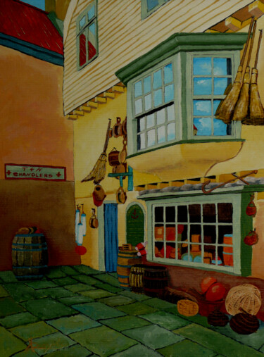Painting titled "The Chandlers Shop" by Anthony Dunphy, Original Artwork, Acrylic