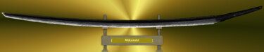 Mikazuki Munechika Gold Arte digitale intitolato "Mikazuki Munechika…" da Marun Bönninghaus, Opera d'arte originale, Pittura digitale