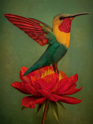 Hummingbird on Paeonia 2 "Hummingbird on Paeo…" başlıklı Dijital Sanat Antoni Albalat Salanova tarafından, Orijinal sanat, Dijital Resim