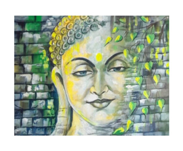 Buddha with acrylic color Pittura intitolato "Buddha with acrylic…" da Shree Krishnam Arts Manish Vaishnav, Opera d'arte originale, Acrilico