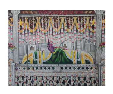 Painting titled "Ajmer Dargah Sharif…" by Shree Krishnam Arts Manish Vaishnav, Original Artwork, Acrylic