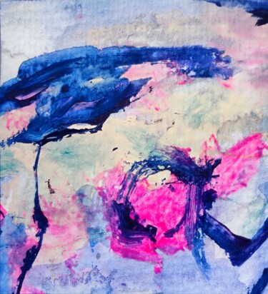 Painting titled "Little pink and blu…" by Milto Sideris, Original Artwork, Acrylic
