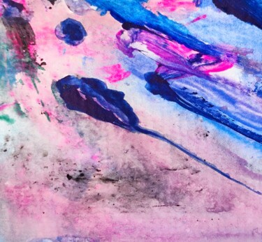 Painting titled "Little pink and blu…" by Milto Sideris, Original Artwork, Acrylic