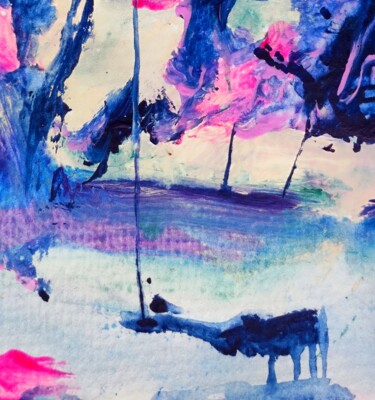 Painting titled "Little pink and blu…" by Milto Sideris, Original Artwork, Acrylic